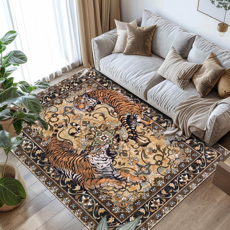 Commercial Printing Online - Tapis de salon Design tigre rétro
