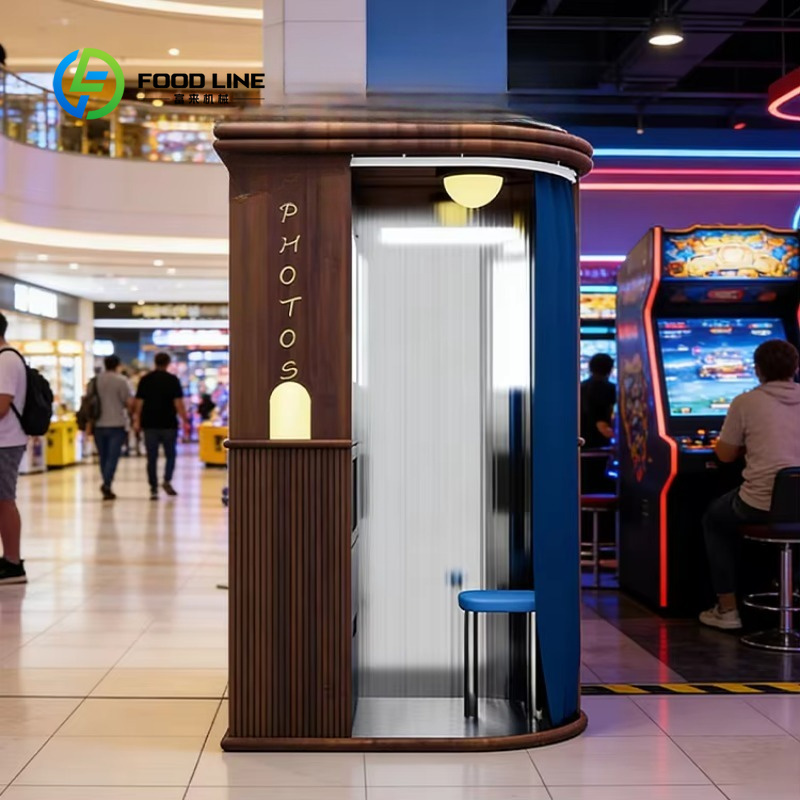 Commercial Photo Printing Kiosk - Photomaton personnalisé encastré, design nordique vintage,