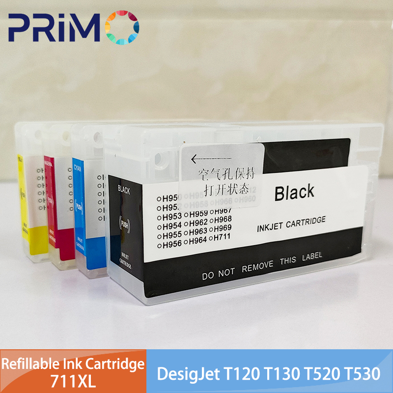 Solvent Printer Ink - Cartouche d'encre rechargeable 711 711XL, avec